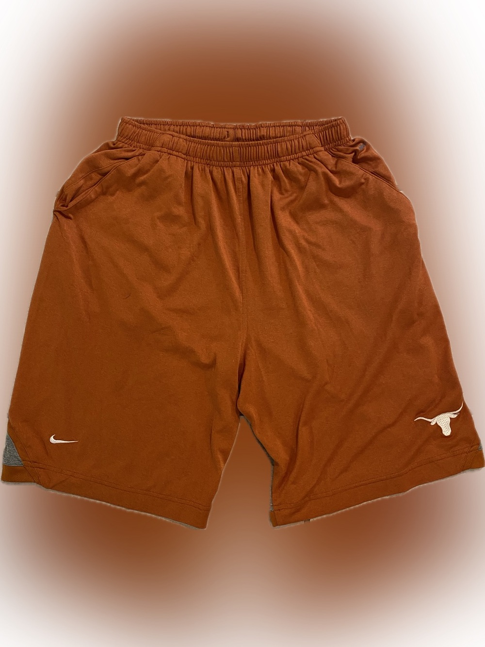 Texas Longhorns, Nike basketball shorts, size small, color orange and gray